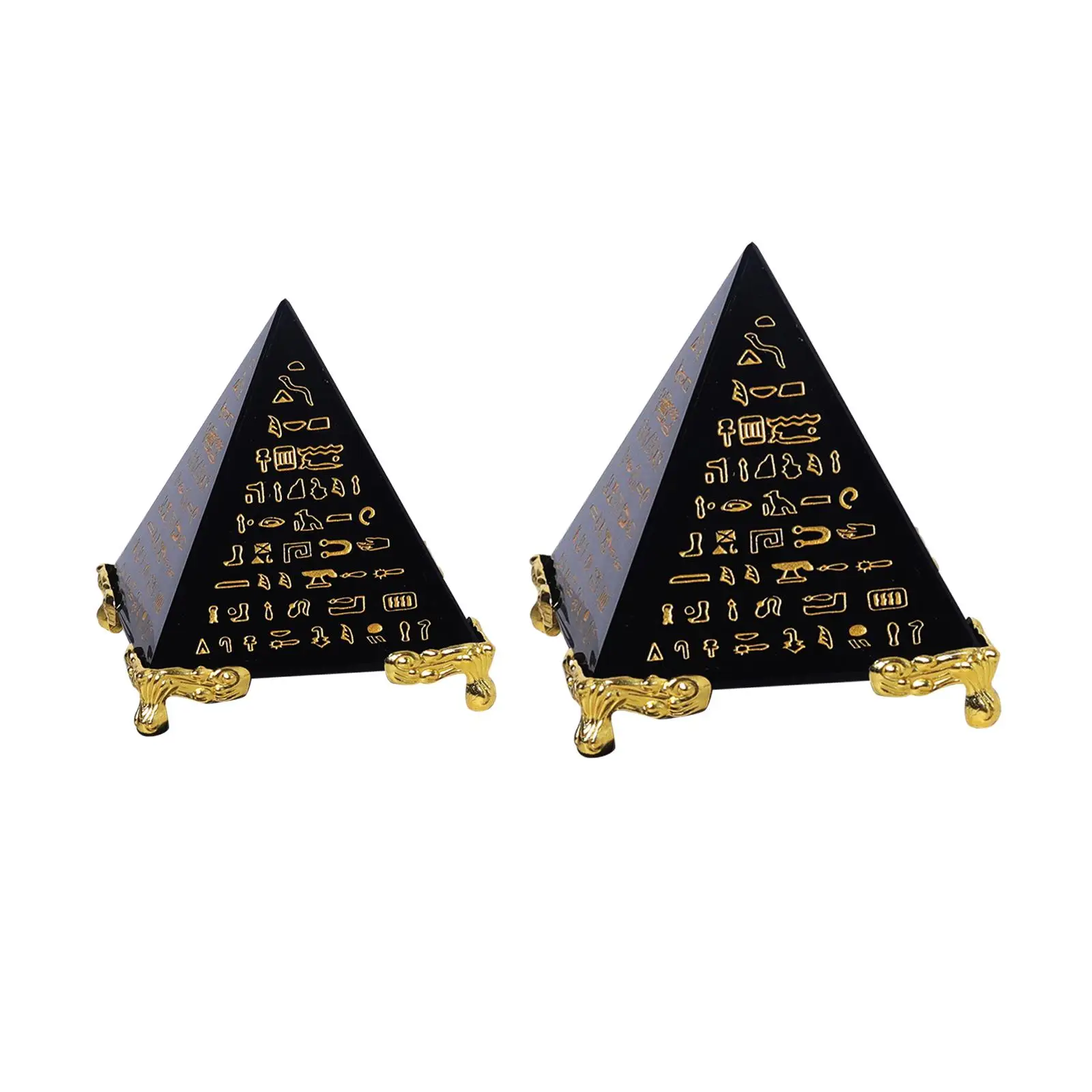 

Decorative Crystal Pyramid Model Collectibles Feng Shui Sculpture for Desktop Decoration Ornament