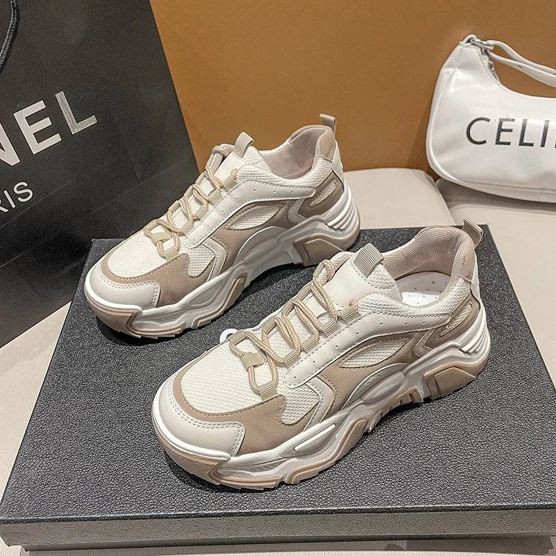 

Женские туфли на толстой подошве, Модные осенние спортивные туфли Из Сетчатой Ткани в стиле ретро, на толстой подошве, новинка 2022