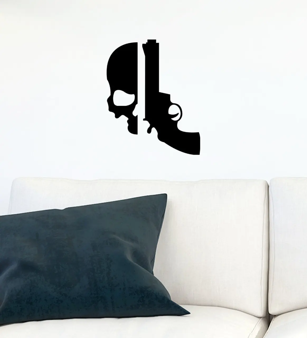 

BK Gift Skull and Gun Design Wall Sticker-1