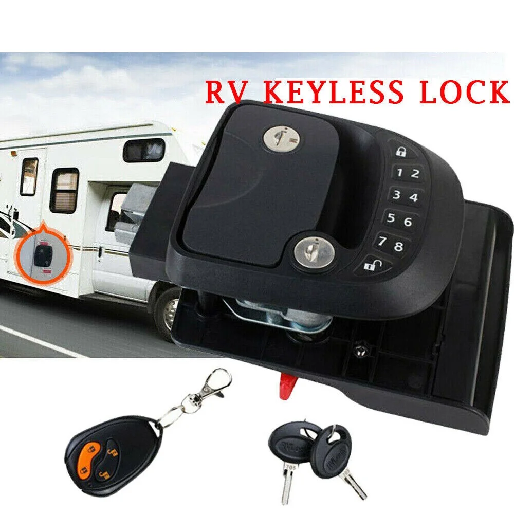 RV Keyless Entry Door Lock Latch Hatch Caravan Motor Home Car Drawer Handle with Deadbolt Integrated Keypad Fob