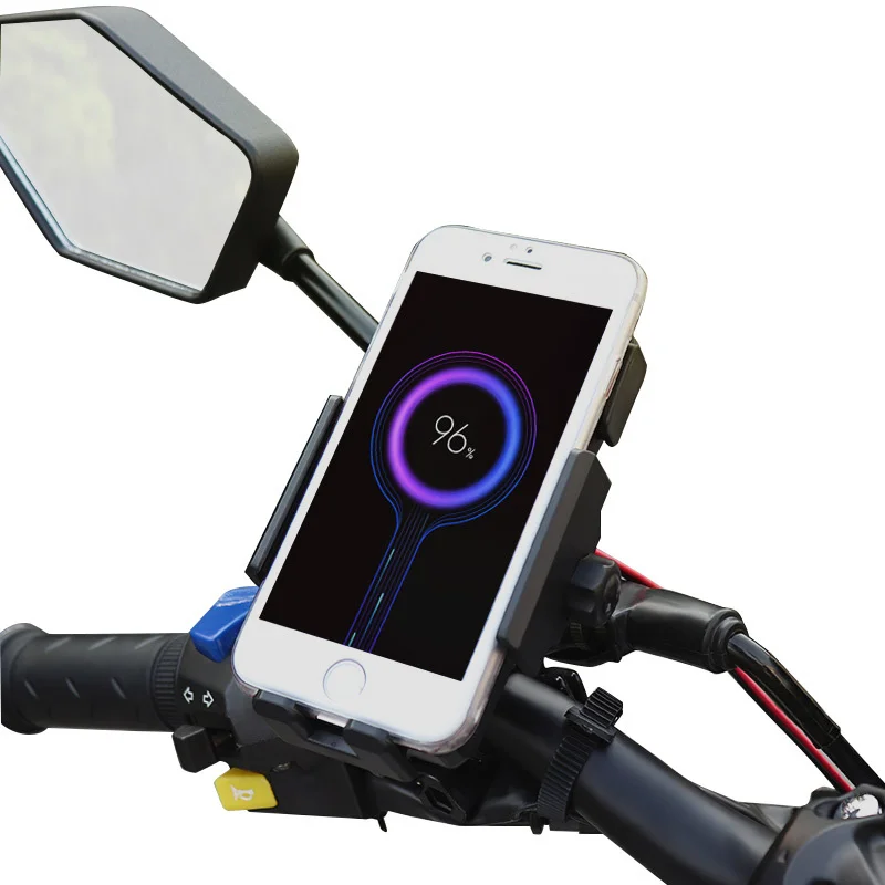 

Phone Holder Motorcycle Wireless Charger Handlebar Quick Charge USB Charger for Electric Bicycle Bracket GPS Mount Bracket
