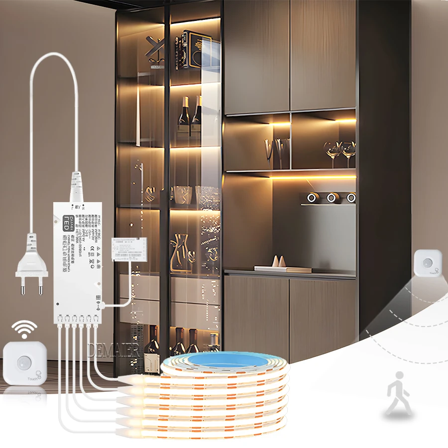 

DEMAIER Беспроводная светодиодная лента с датчиком движения