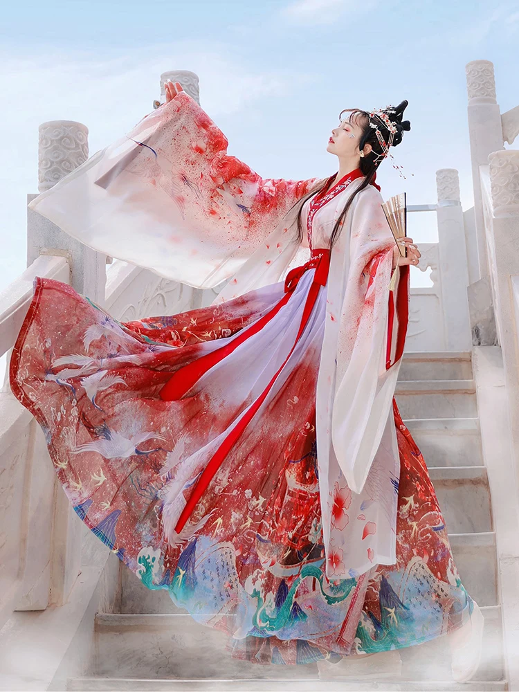Женский китайский халат Hanfu для народных танцев платье ханьфу костюм Тан