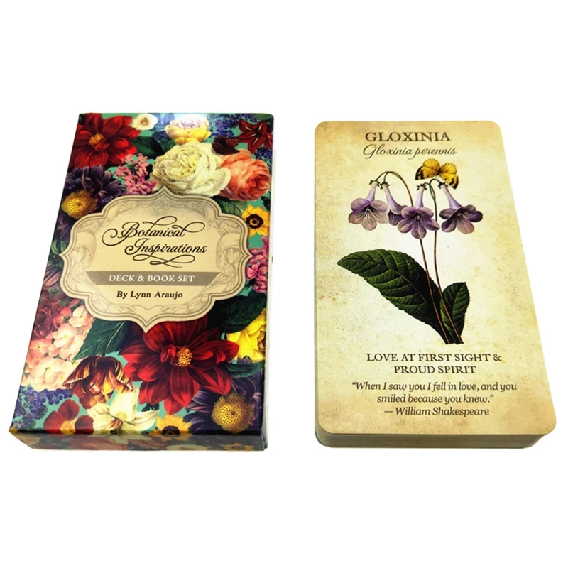 

G92F Botanical Inspiration Oracle Cards Full English 45 Cards Deck Tarot Mysterious Divination Family Party Board Game