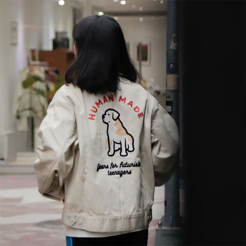 

HUMAN MADE WORK JACKET 22SS Hound Dog Puppy Embroidery Overalls Jacket For Men And Women