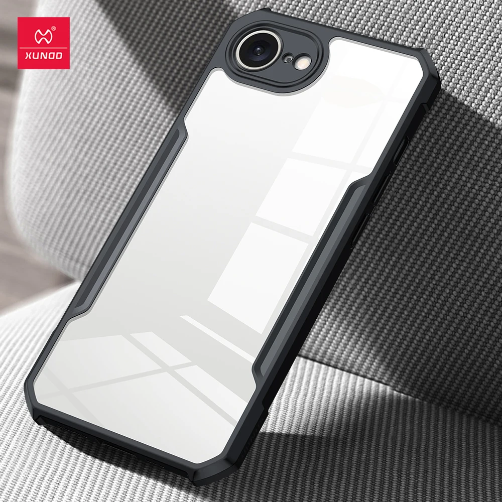 Фото Чехол Xundd для iPhone 17e 16e, противоударный с воздушными подушками, защитный чехол из PC+TPU, не желтеет, не оставляет отпечатков пальцев №1