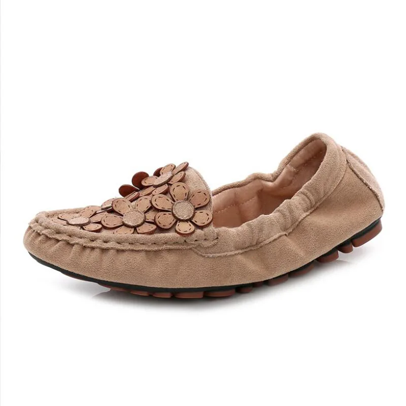 Big Size 35~43 New Spring Autumn Flower Designer Loafers Elegant Ladies Fashion Casual Flats Round Toe Rolling Egg Shoes