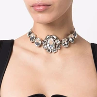 jijiawenhua new shiny big rhinestone pendan claw chain necklaces for women dinner wedding accessories fashion jewelry