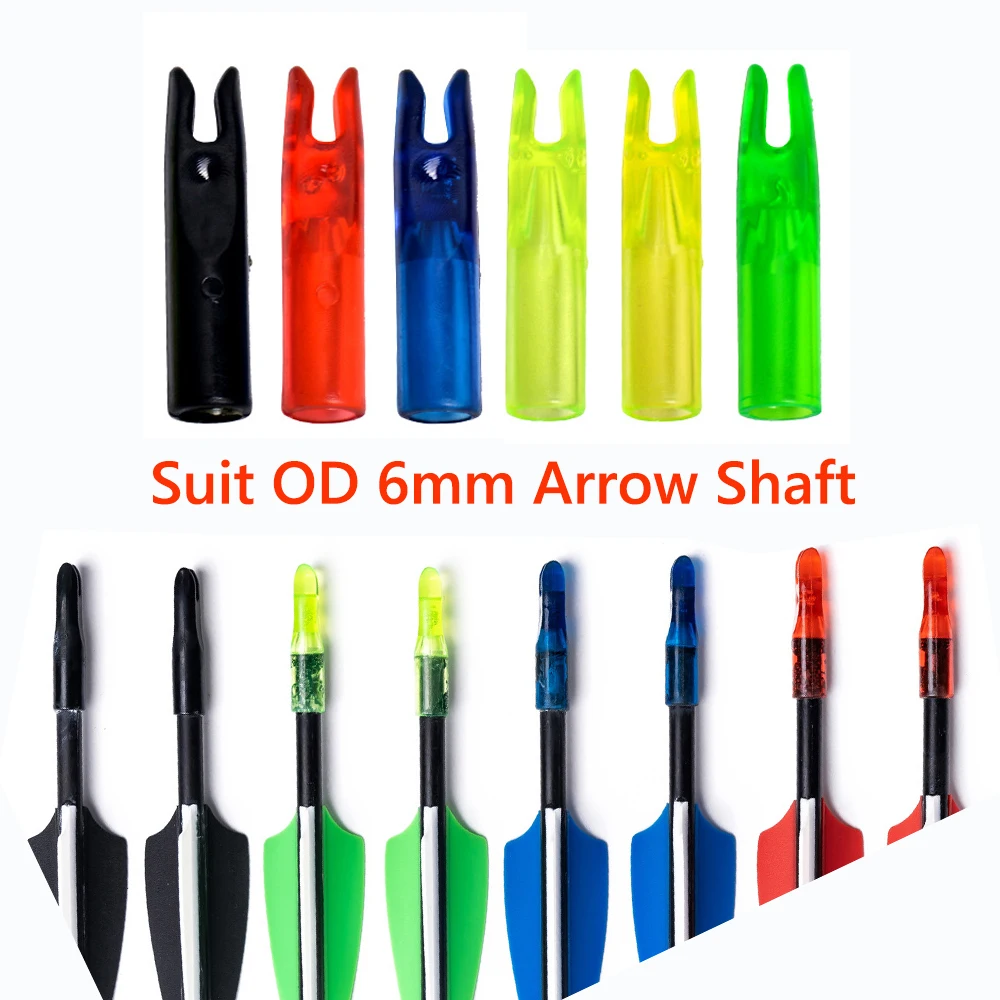 

50 Pcs Arrow Nock Suit Outer Diameter 6mm Shaft DIY Carbon Fiberglass Arrow for Archery Hunting Shooting