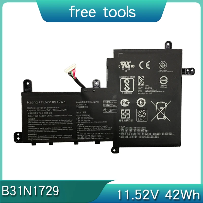 B31N1729 Аккумулятор 11 52 В 42 Втч для ASUS VivoBook S15 S530 S530F S530FA S530FN S530UA S530UF S530UN X530FN S5300F S5300U