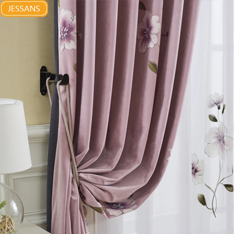 Новые китасветильник шные фланелевые затемняющие шторы ручной росписи с цветами