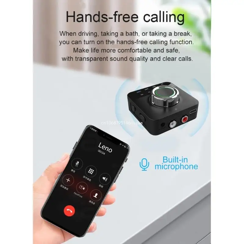 LDAC Bluetooth-совместимый аудиоресивер 5.0 с MicRCA3 5 ммAux 3DStereo Music aptX Беспроводной адаптер