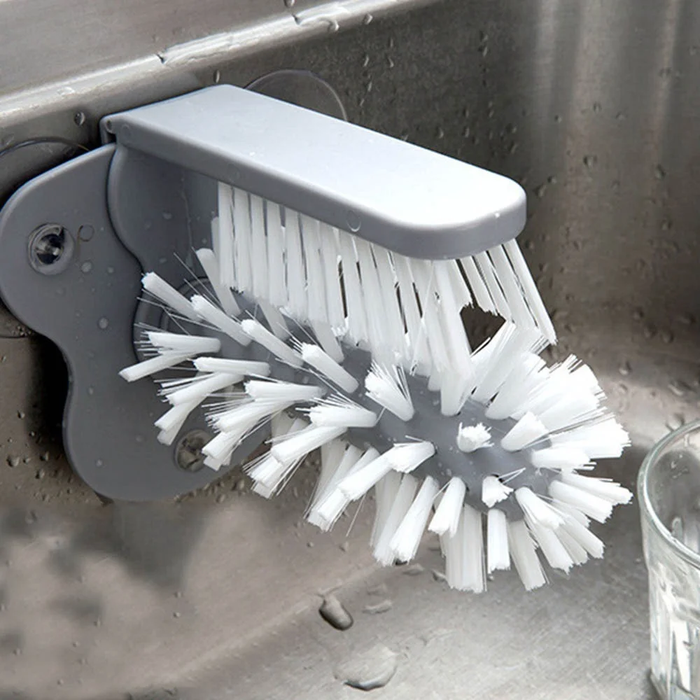 

2 in 1 Cup Scrubber Glass Cleaner Bottles Brush Sink Kitchen Accessories Drink Mug Wine Suction Cup Cleaning Brush Gadgets