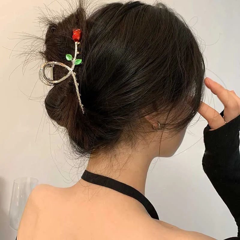 Колючая розовая заколка французский темперамент женская для волос задней