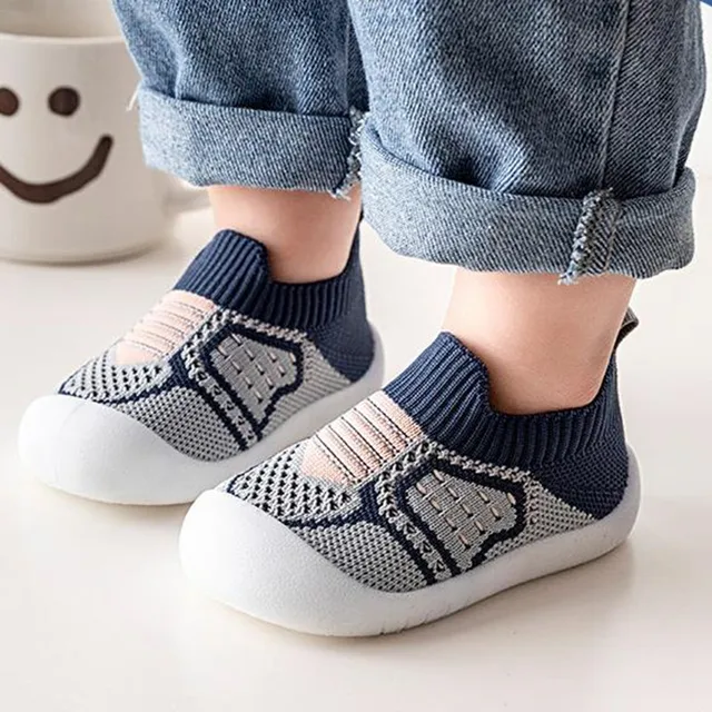 Baby Shoes Anti-slip Breathable Infant Crib Floor Socks with Rubber Sole for Children Girls Boys Mesh Shoes Soft Bottom Slippers 3