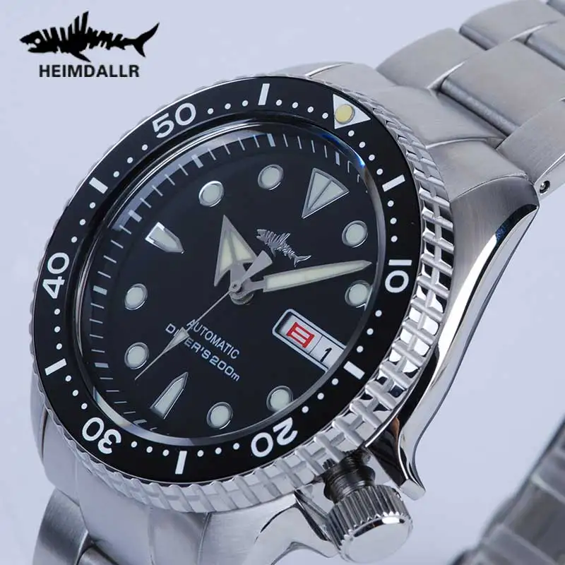 

Heimdallr Sharkey Men's Dive Watch 20ATM NH36 Automatic Movement Mechanical Sapphire Crystal Glass Luminous Dial Stainless Strap