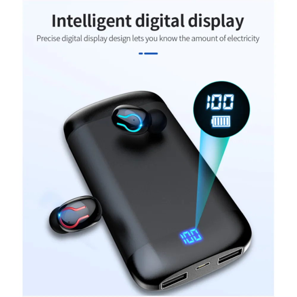 Новая беспроводная Bluetooth-гарнитура 5 0 светодиодный цифровой дисплей зарядка