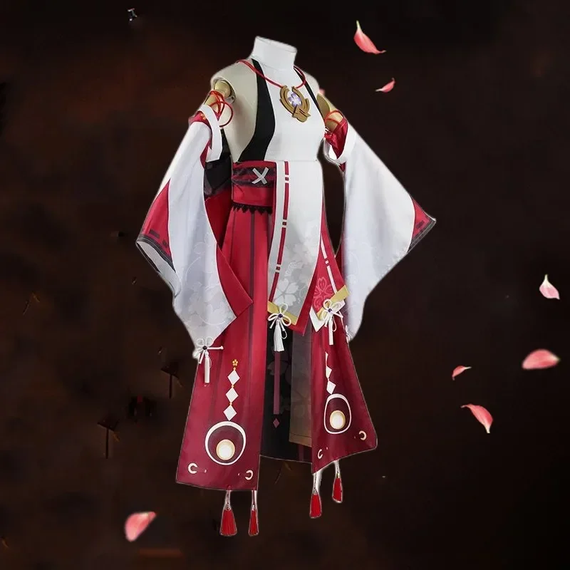 Genshin Impact Косплей Yae Miko Guuji Костюм с головными уборами Полный комплект для костюмов