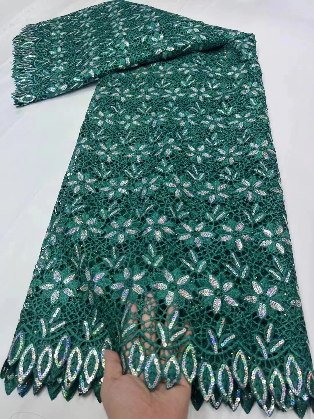 Африканское гипюровое кружево водорастворимая химическая кружевная ткань 2024