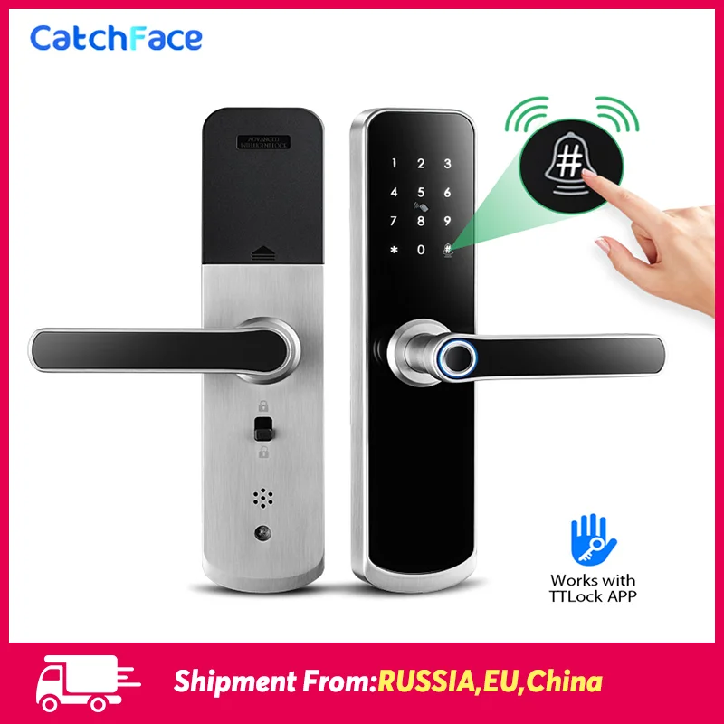 

NEW X6 Bluetooth Fingerprint Door Lock TT Lock App Code Card Key Touch Screen Smart Door Lock Security Digital Electronic Lock