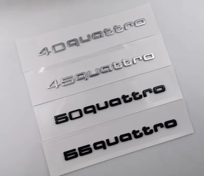 Фото Audi 55quattro ABS наклейка на задний багажник автомобиля эмблема значок наклейки A5 A6 A7 A8 Q5 SQ5 Q7 Q8 55/50/40/45Quattro аксессуары для стайлинга №1