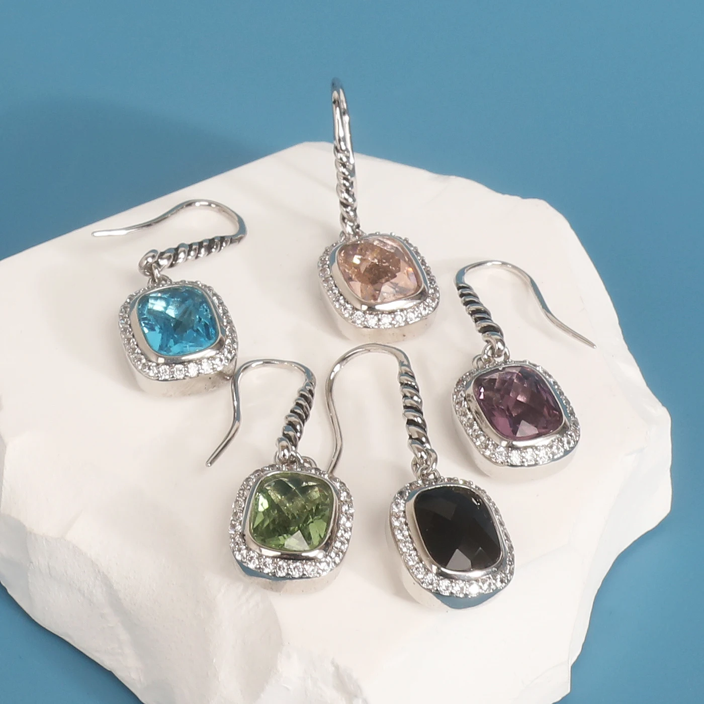 Индивидуальные Подвесные серьги David сферические квадратные ушные крючки модная