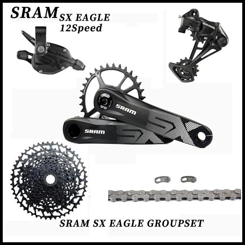 

SRAM SX EAGLE 1X12 12 Speed MTB Bike Groupset DUB Crankset Shifter Lever Trigger Rear Derailleur Chain 11-50T Cassette Bike Kit