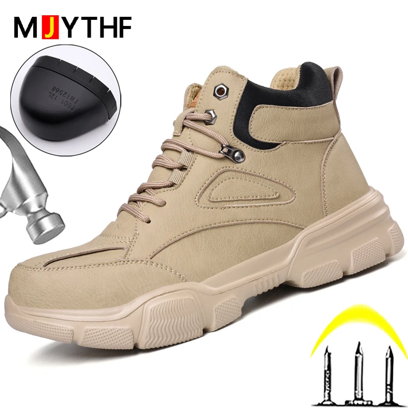 

MJYTHF Men Work Safety Shoes Anti-smash Anti-puncture Work Sneakers Anti-scalding Industrial Shoes Work Boots Steel Toe Shoes