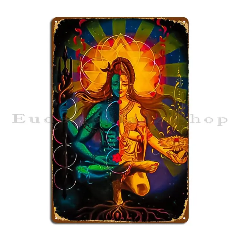 Shivshakti God Shiva And goдесс Parvati металлический плакат с напечатанной стеной пабом стены