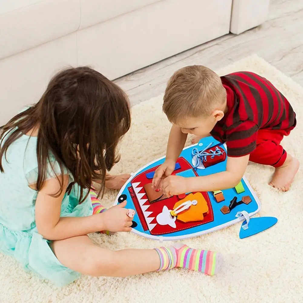 

Montessori Baby Busy Board Felt Busy Board Infant Movement Toy Habit Expansion Busy Training Knowledge Toy Baby Board Devel L8k4