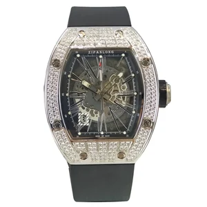 Men's waterproof and anti drop square large dial hollowed out fully automatic gear mechanical watch