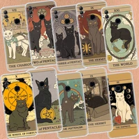 the empress tarot cat art print phone case for honor 50 20 pro 10i 9 lite 9x 8a 8s 8x 7s 7x 7a huawei p smart z 2021 y5 y6 y7 y9