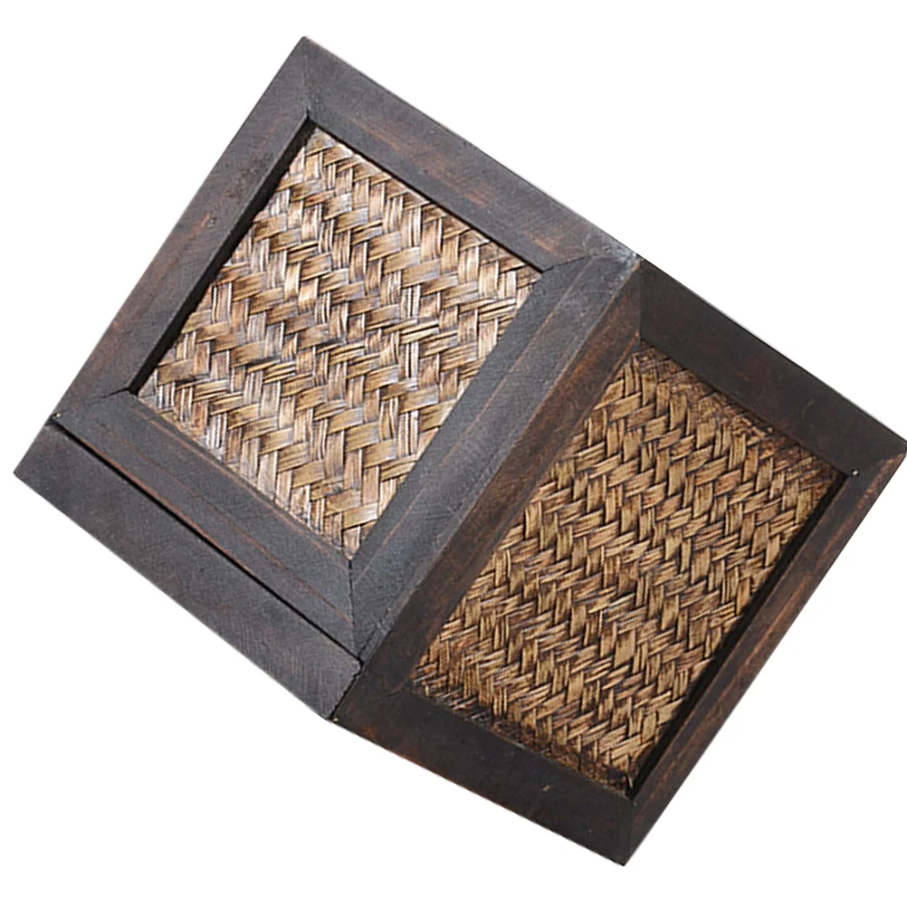 

Tissue Box Desktop Woven Tissue Box Bamboo Woven Tissue Holder Rustic Facial Tissue Holder