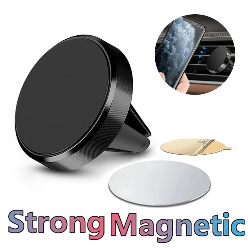 Round Magnetic Holder in Car Phone Stand Magnet Cellphone Bracket Car Magnetic Holder for Phone for iPhone 14 Pro Max Samsung