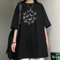 butterfly print women t shirts gothic y2k black harajuku vintage short sleeve oversized t shirt kawaii casual aesthetic tops