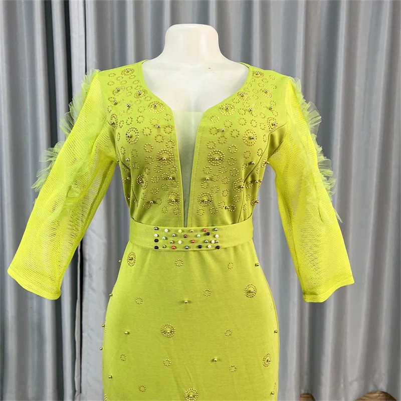 Винтажное вечернее платье Bazin в африканском стиле с высокой талией однотонное