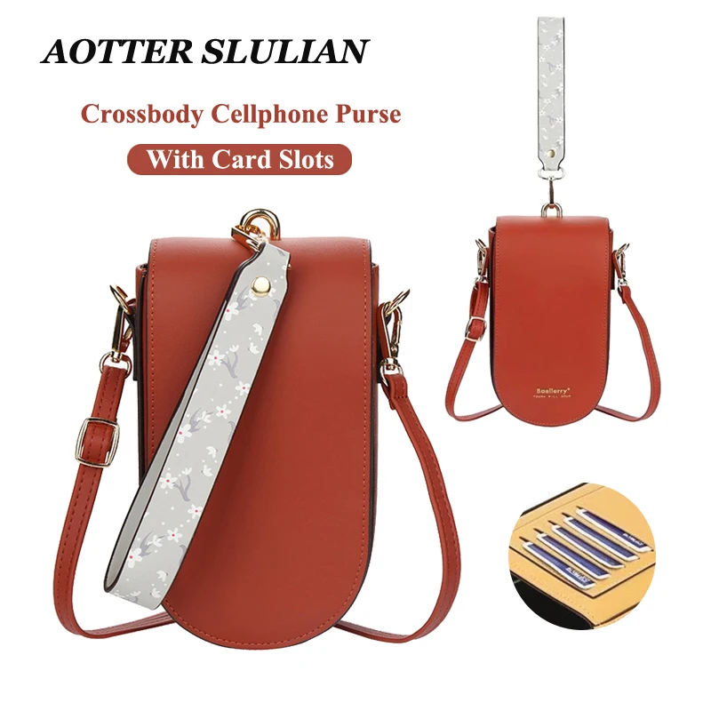 

Женские маленькие сумки через плечо, мягкий кожаный кошелек на плечо для мобильного телефона, модный кошелек для кредитных карт с ремешком ...