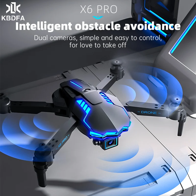 

Дрон KBDFA 2022 X6 Pro, 2 камеры, основная-1080P/4k HD, WiFi, fpv, функция удержания высоты