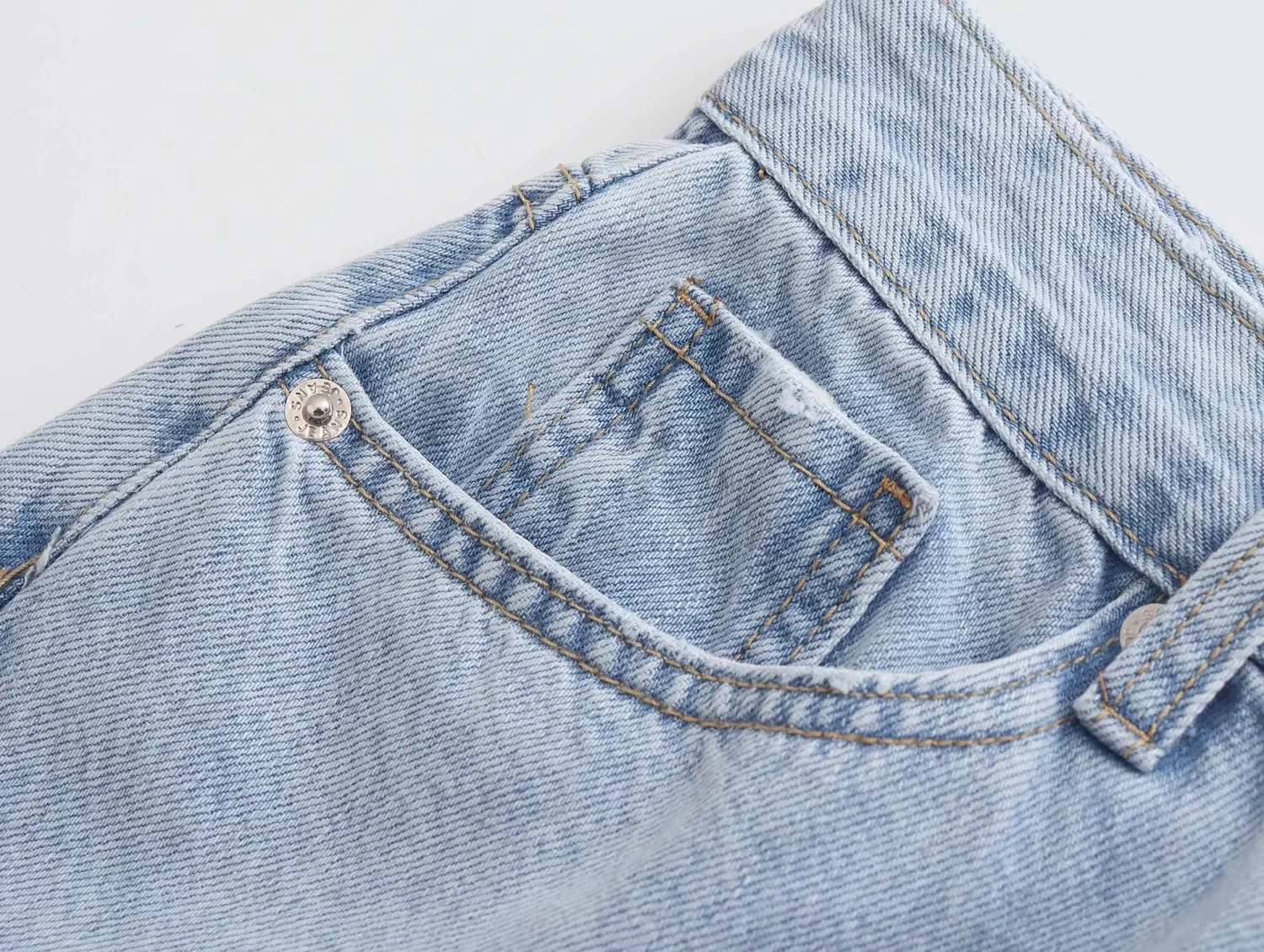 Withered Summer England Style High Street Washed Sky Blue Casual Denim Bermuda Harem Mom Shorts Women