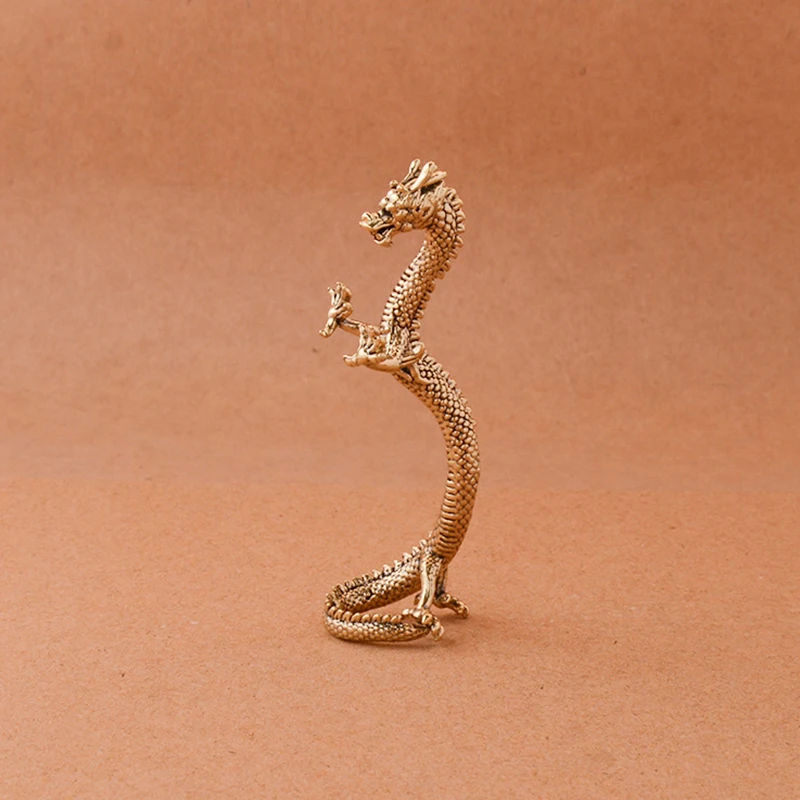 Китайский зверь статуя дракона бронзовая фигурка украшения античная медь