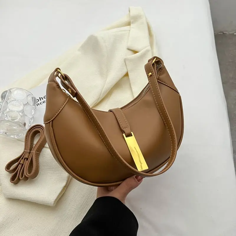 

Летняя новая модная дамская сумка для подмышек, Женская сумочка, нишевая дизайнерская Высококачественная Наплечная Сумка из искусственной кожи с полумесяцем