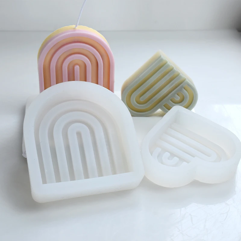 Арочная/подковообразная форма для свечи со встроенным запахом из силикона для ручного изготовления декоративных свечей в домашних условиях, украшений из воска, ароматических свечей с объемными формами, формы для смолы.