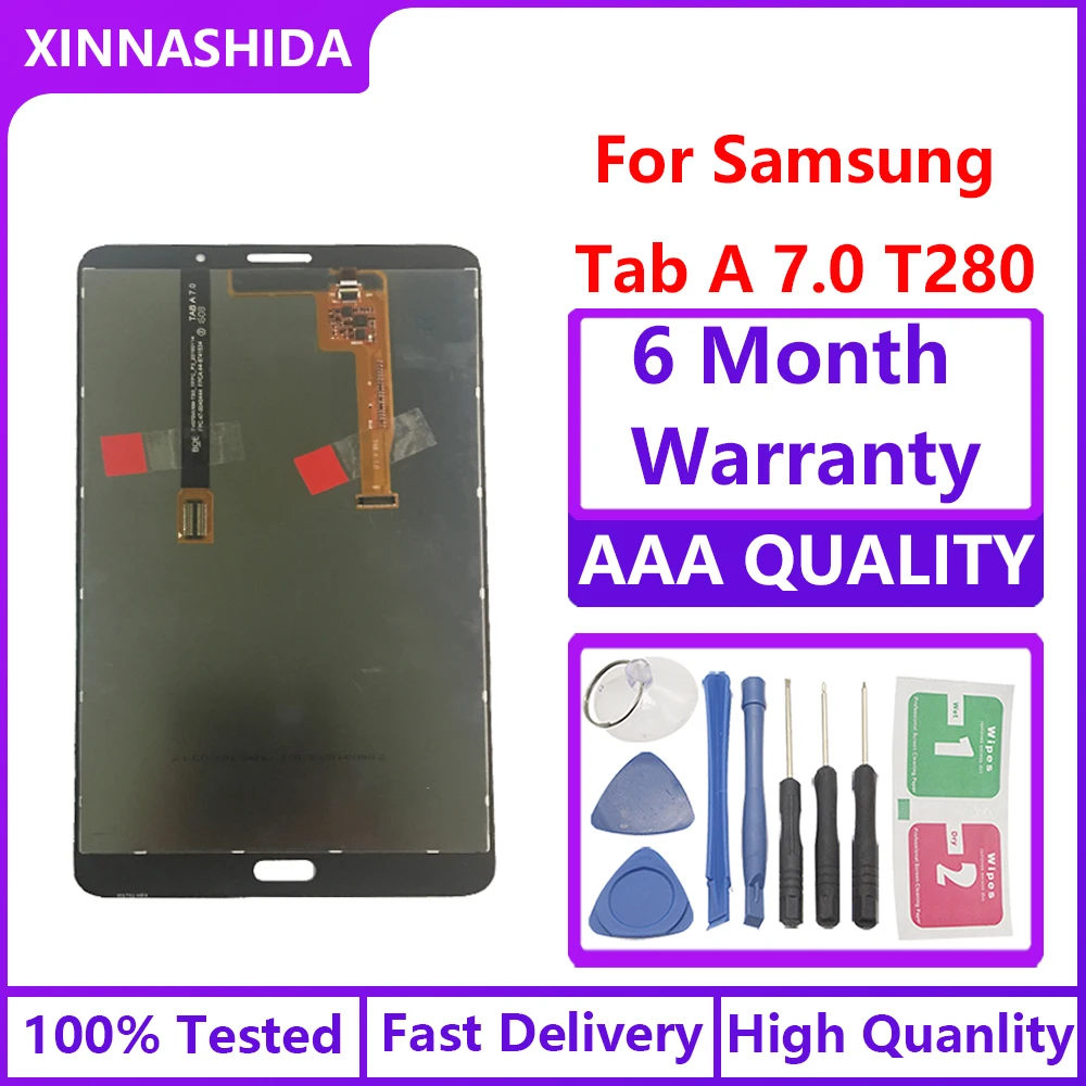 

Дисплей для samsung galaxy tab a, дисплей диагональю 7,0 дюйма, флуоресцентный дисплей t280 t285, цифровой дисплей в сборе, aaa lca, плитка