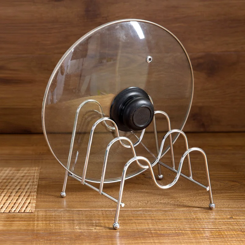 

Kitchen No-punch Sitting Pot Lid Rack Desktop Vertical Pot Lid Storage Rack Multi-layer Pot Lid Storage Rack Cookware Storage