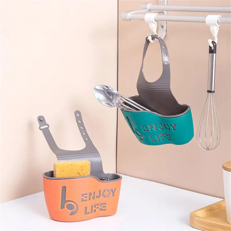 

Silicone Drainer Faucet Hanging Basket Drain Rack Soap Sponge Holder Adjustable Sink Shelf Kitchen Accessories Tool Organizer