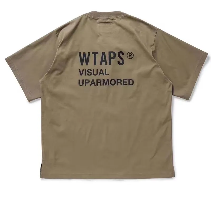 

WTAPS Japanese Style Men And Women T-Shirt Back Letter Printing Casual Round Neck Half Sleeve Top