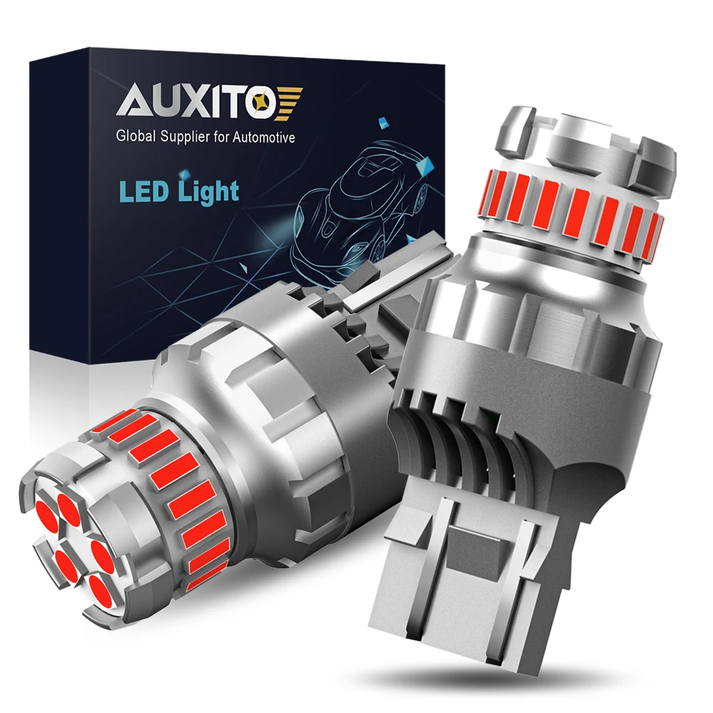 

AUXITO 2 шт. T20 7443 светодиодные фонари красные W21W W21/5W светодиодные лампы стоп-тормоза задний фонарь автомобиля задний фонарь 12 В