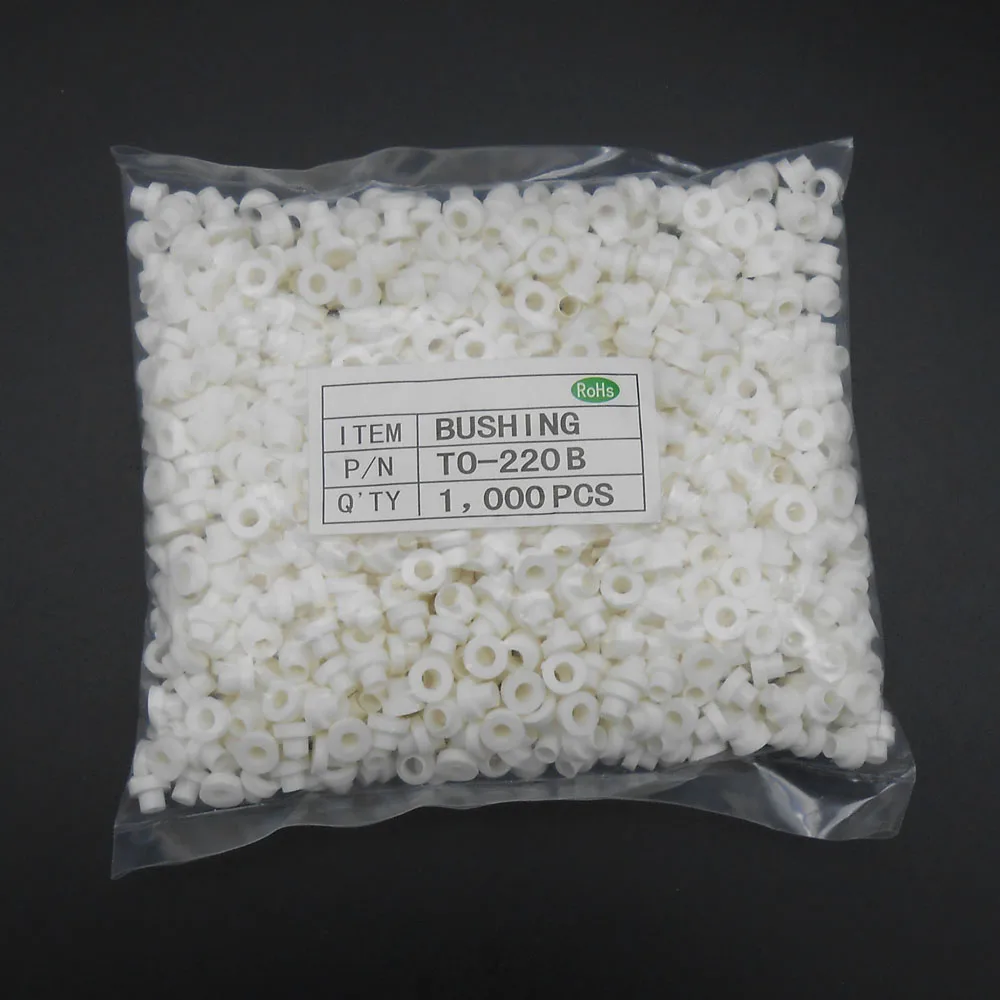 

2000Pcs/Lot TO-220B Insulation Tablets Circle M3 Transistor Pads Bushing TO - 220B Plastic Particle White Washer Bore Hole 3MM