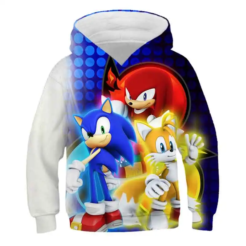 

2022 Anime Sonic Spring Children 3D long-Sleeved Leisure super sonic hoodie Printed Boys Girls hoodies Kids Fashion hoodies