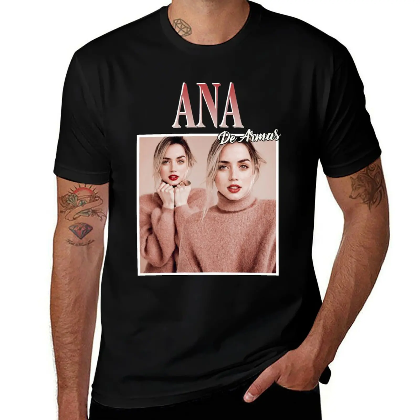 Фото Футболка Ana de Armas, модная футболка с графическим рисунком для мужчин №1